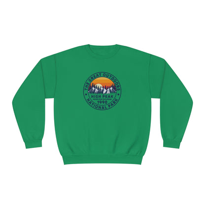 Never Stop Exploring. High Peak National Park. Unisex NuBlend® Crewneck Sweatshirt