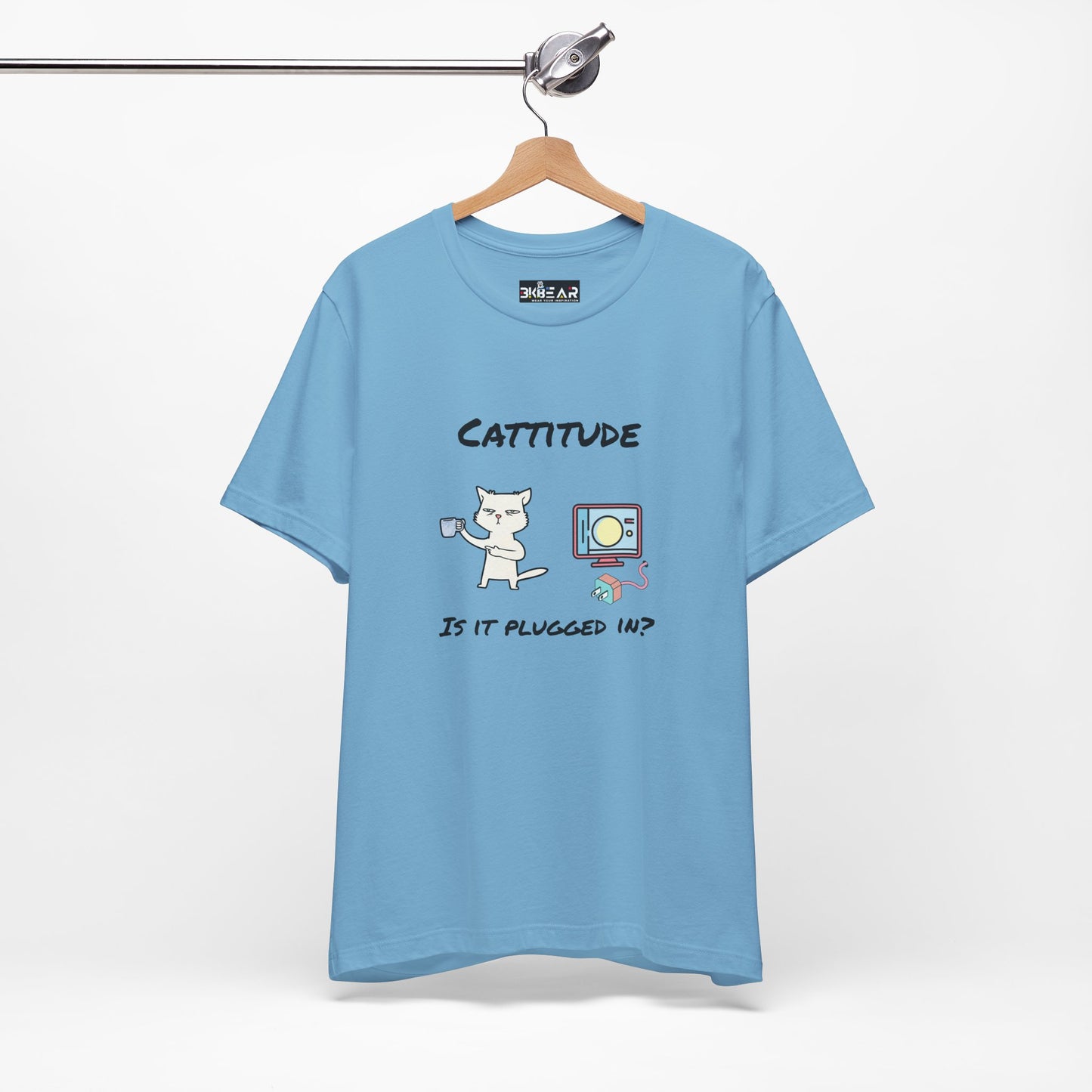 Cattitude, Is it plugged In, Unisex Jersey Short Sleeve Tee