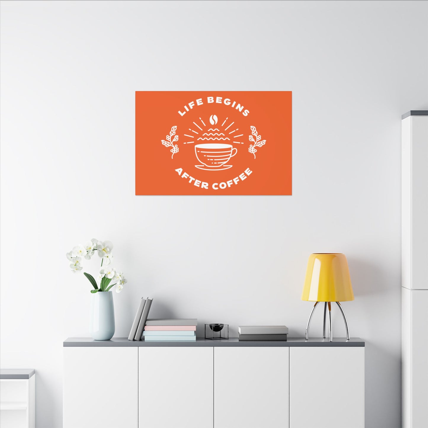 Life Begins After Coffee. Canvas Gallery Wraps