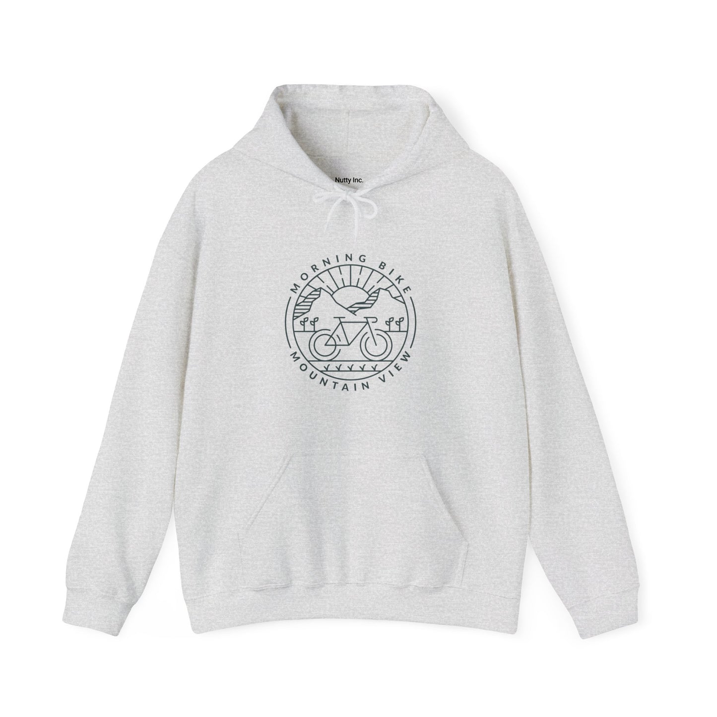 Morning Bike, Mountain View. Unisex Hooded Sweatshirt.