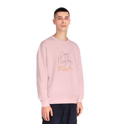 Meow. Cat with purrty color outlines. Unisex NuBlend® Crewneck Sweatshirt