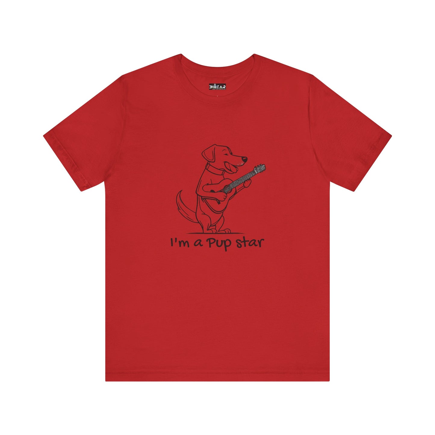 Dog With a Guitar. I'm a Pup Star. Unisex Jersey Short Sleeve Tee