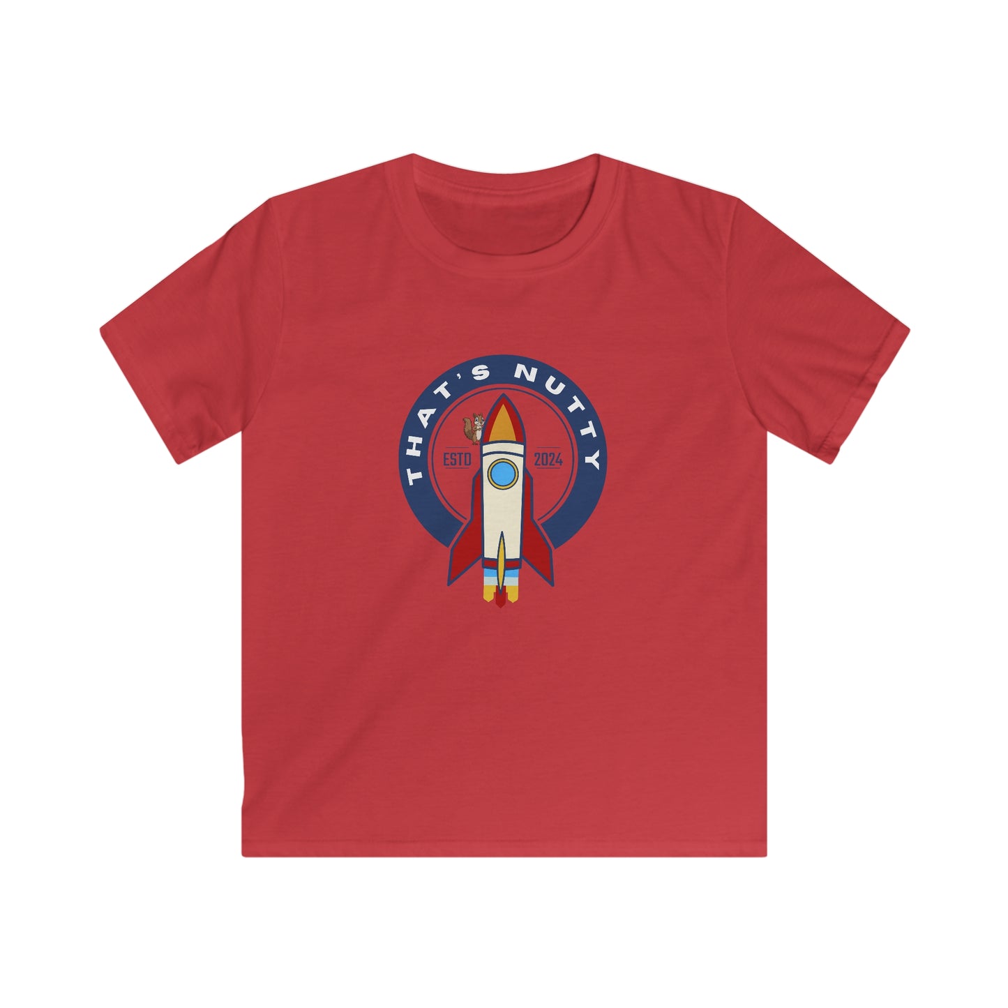 That's Nutty On A Rocket Ship. Kids Softstyle Tee