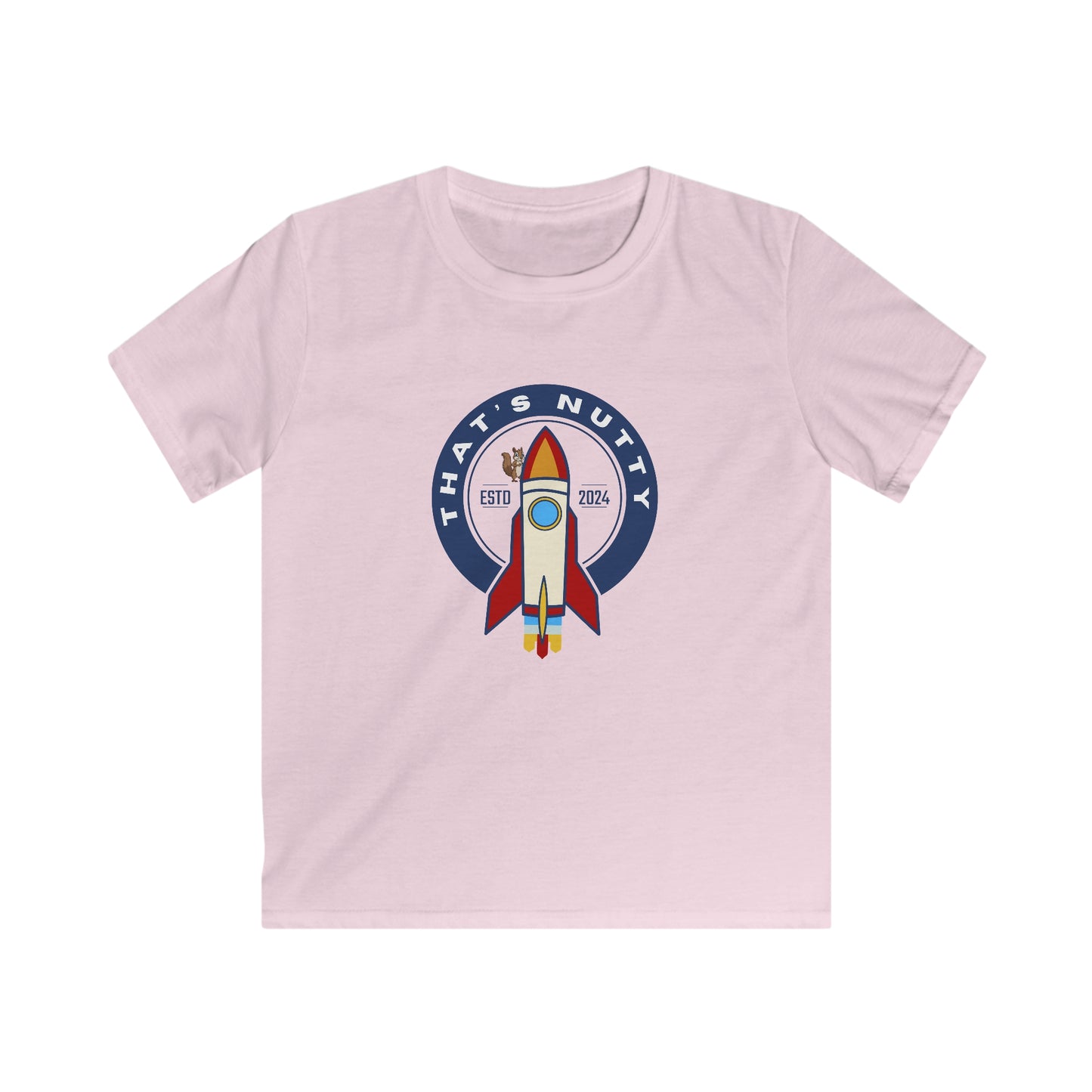 That's Nutty On A Rocket Ship. Kids Softstyle Tee