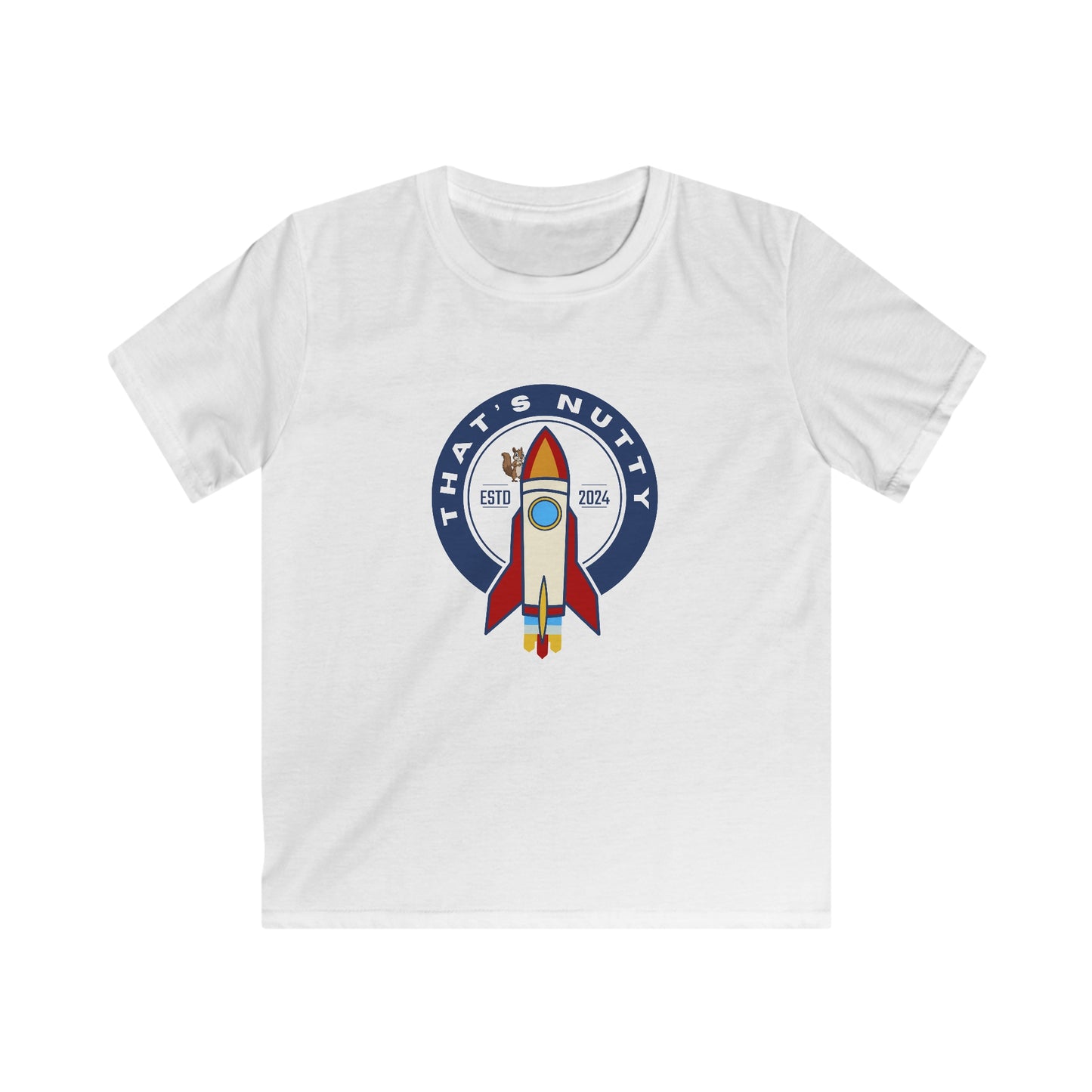 That's Nutty On A Rocket Ship. Kids Softstyle Tee