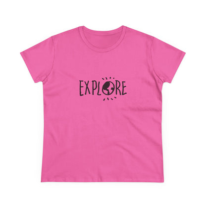 Explore. Women's Midweight Cotton Tee
