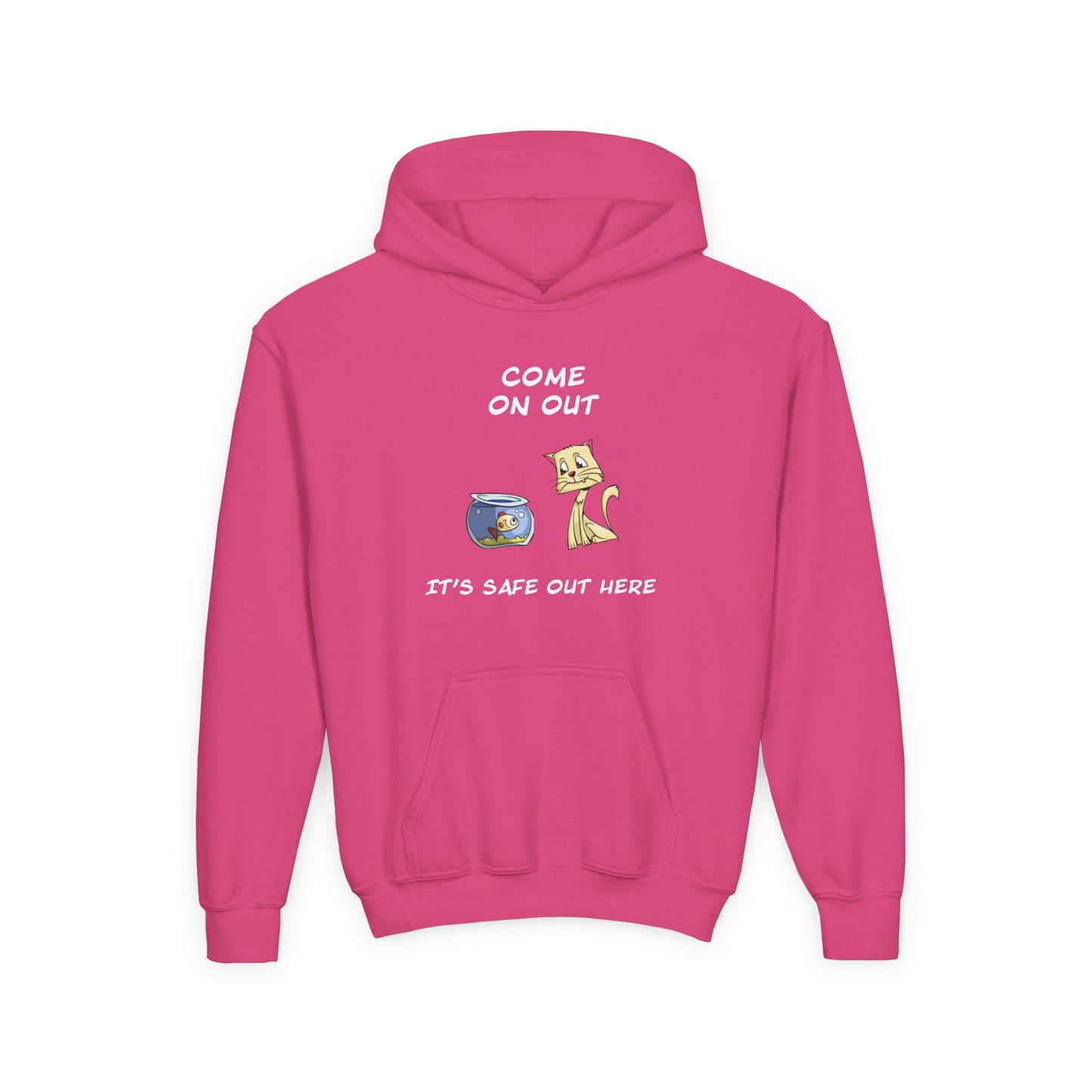 Kitty Cat Tricks Fish Hoodie – Kids’ Playful Animal Graphic Hoodie