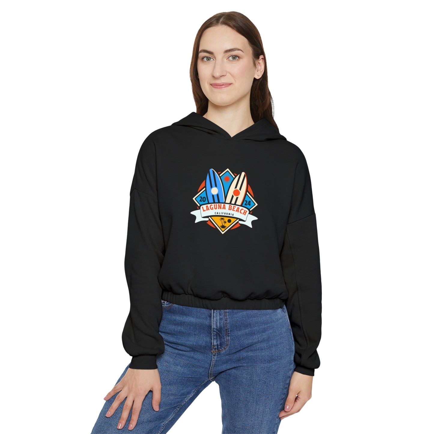 Laguna Beach 2024. Women's Cinched Bottom Hoodie