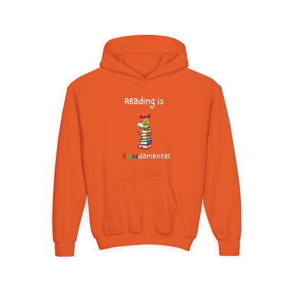 Reading Is FUNdamental- Fun Book Graphic Kids Hooded Sweatshirt