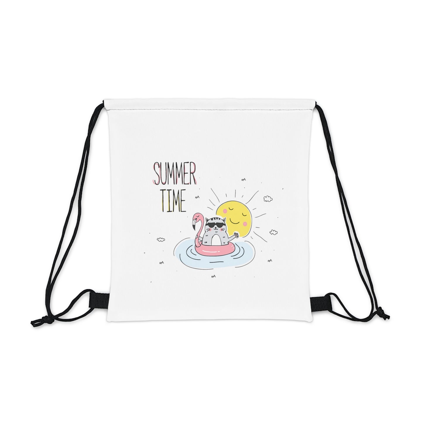 Jingles The Summertime Cat. Outdoor Drawstring Bag