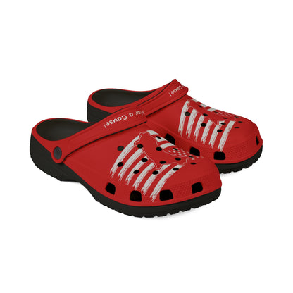 American Flag Dog Rubber Clogs For Men-Red