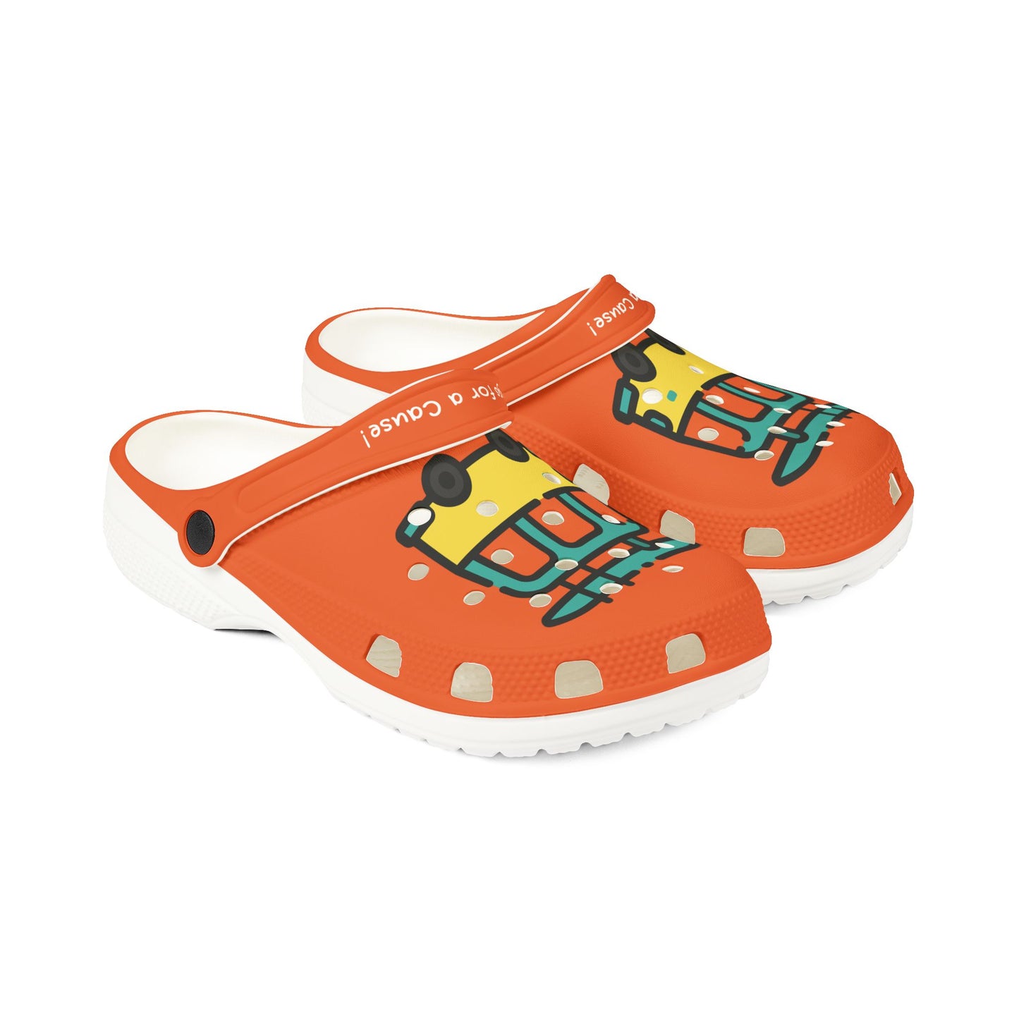 Summer Vibing Van Rubber Clogs For Men-Orange
