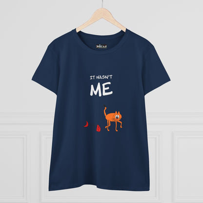 Leo The Cat Didn't Do It. Women's Midweight Cotton Tee