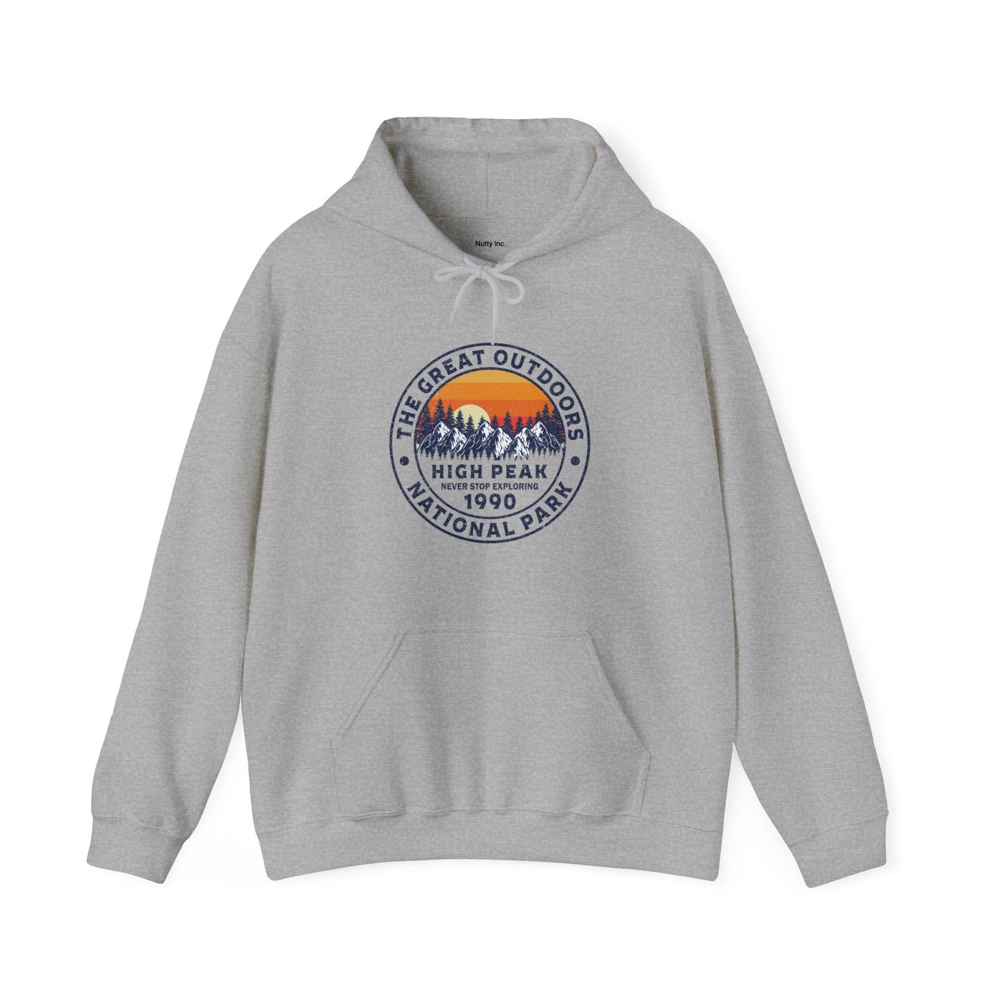 Never Stop Exploring. High Peak National Park. Unisex Hooded Sweatshirt.