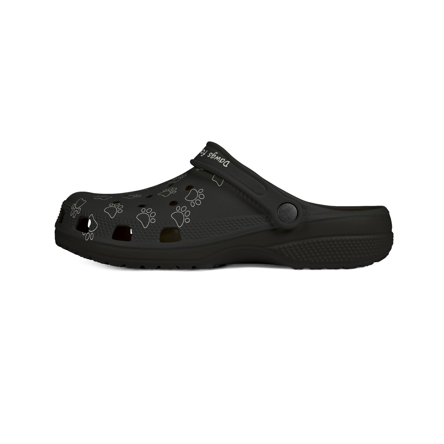 Black Paw Print Rubber Clogs For Men- Dawgs  for a Cause