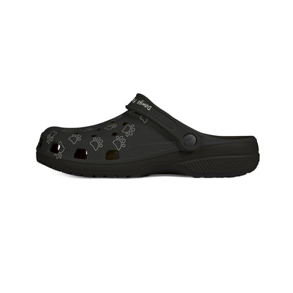 Black Paw Print Rubber Clogs For Men- Dawgs  for a Cause