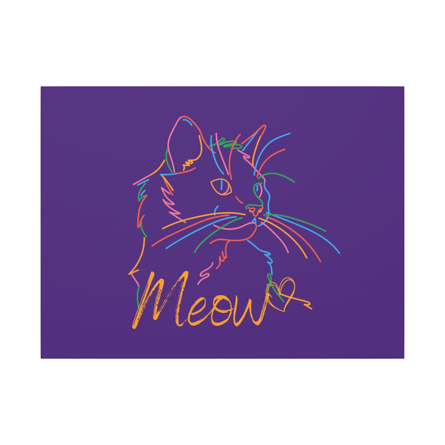 Copy of Meow. Cat with Purrty Color Outlines. Canvas Gallery Wraps
