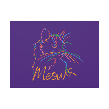 Copy of Meow. Cat with Purrty Color Outlines. Canvas Gallery Wraps