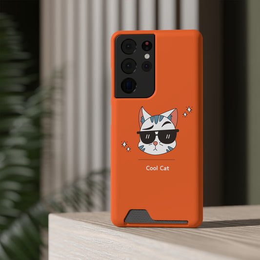 Cool Cat. Phone Case With Card Holder