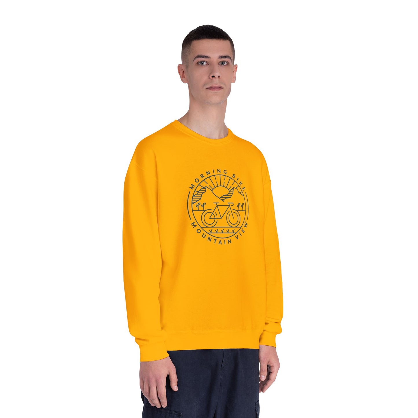 Morning Bike, Mountain View. Unisex NuBlend® Crewneck Sweatshirt