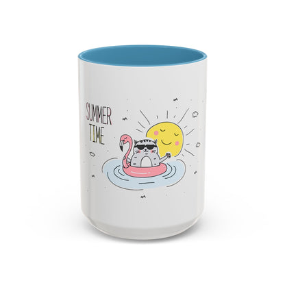 Jingles The Summertime Cat. Accent Coffee Mug, 11oz