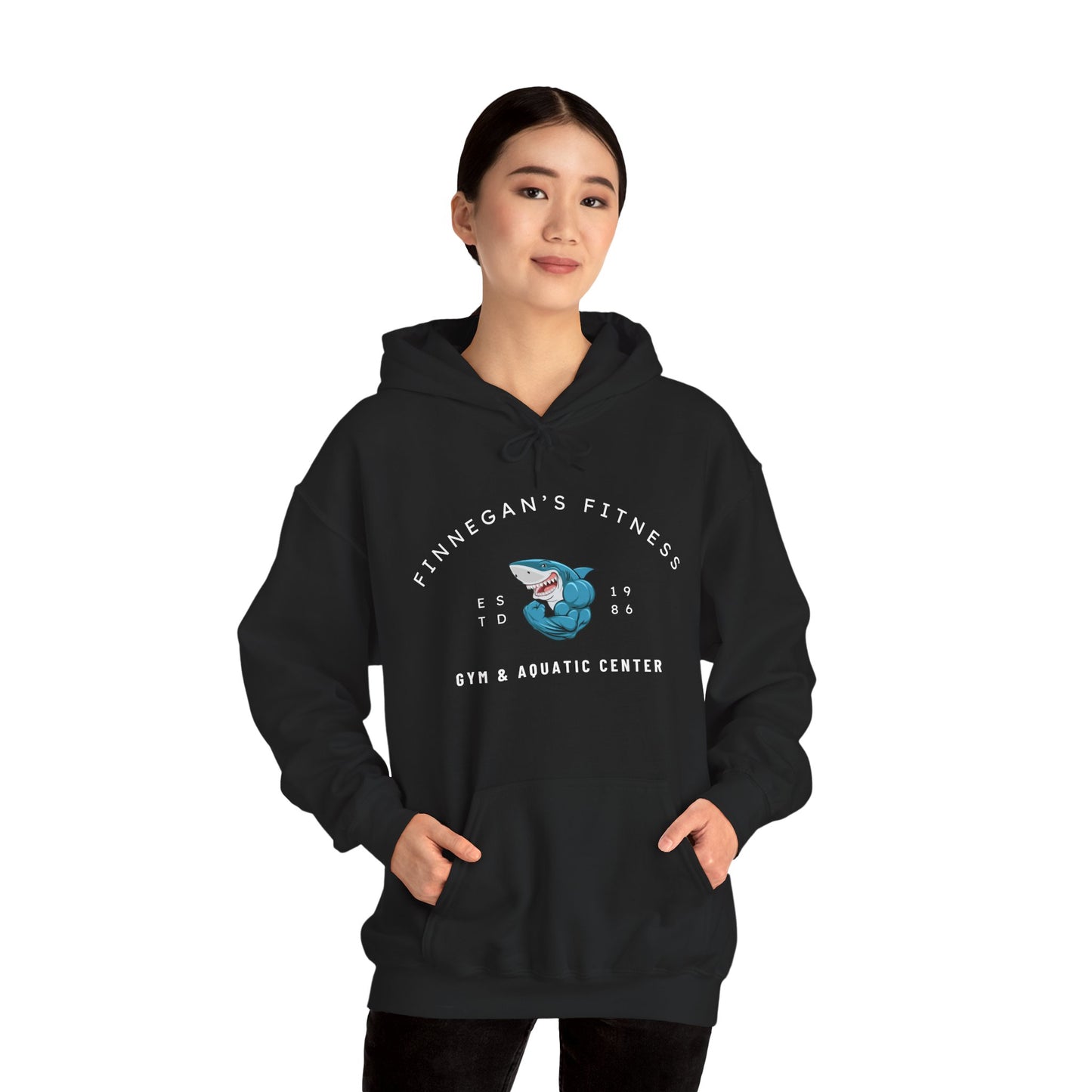Shark Gym Hoodie – Finnegan’s Fitness & Aquatic Center Sweatshirt