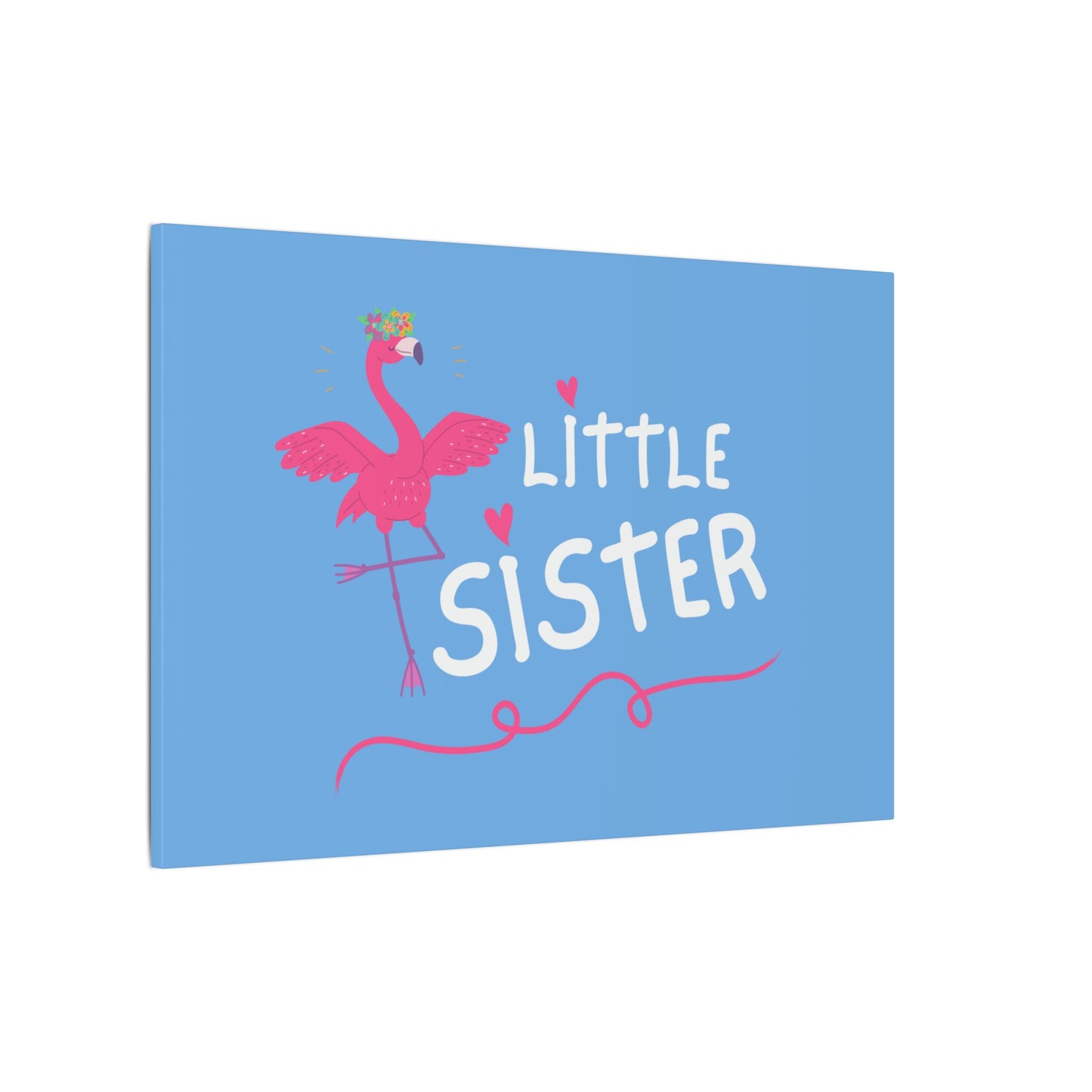 Adorable Little Sister Flamingo. Always On-Time. Canvas Gallery Wraps