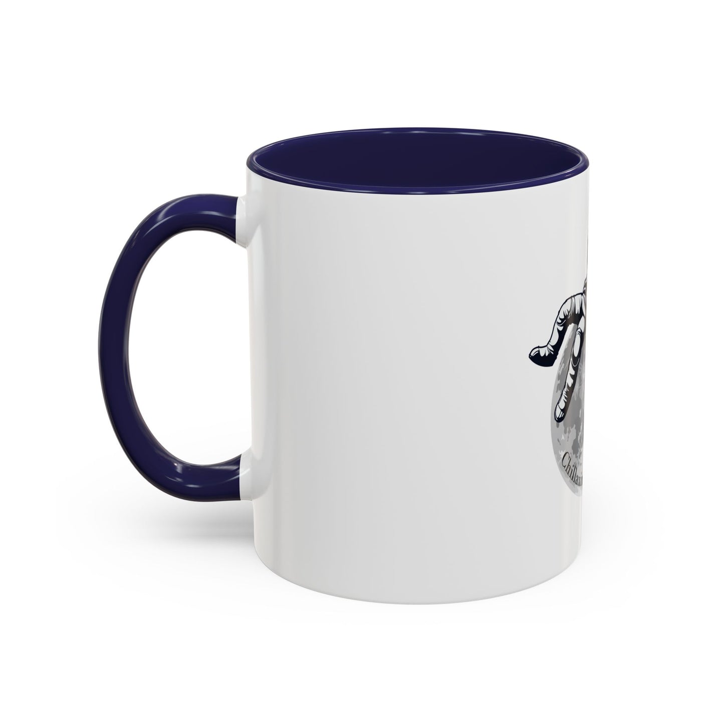 Chillaxing on The Moon. Accent Coffee Mug, 11oz