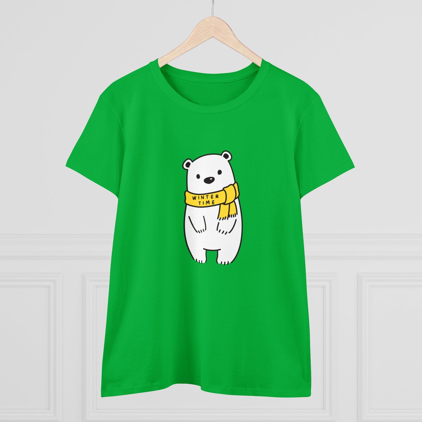 Winter Time BK Bear. .  Women's Midweight Cotton Tee