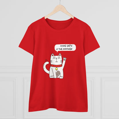Oliver Says More Cats Is The Answer. Women's Midweight Cotton Tee