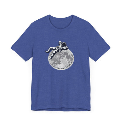 Chillaxing on the Moon. Unisex Jersey Short Sleeve Tee