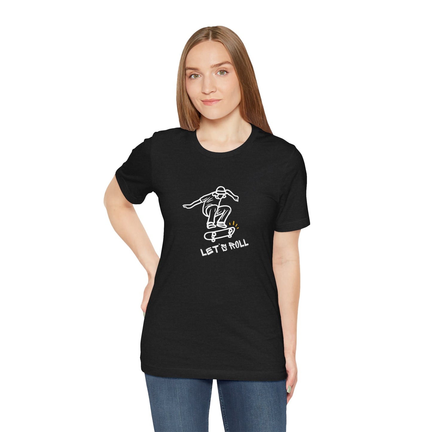 Let's Roll Skateboarder. Unisex Jersey Short Sleeve Tee