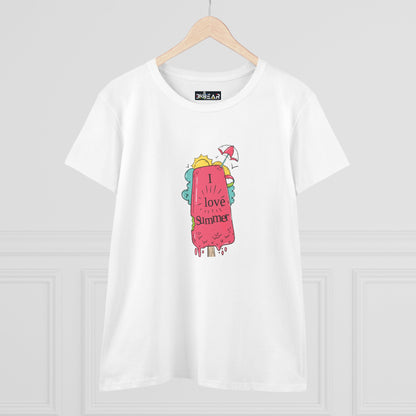 I Love Summer. Women's Midweight Cotton Tee