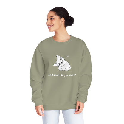 Vexing Cat Wondering What You Want. Unisex NuBlend® Crewneck Sweatshirt