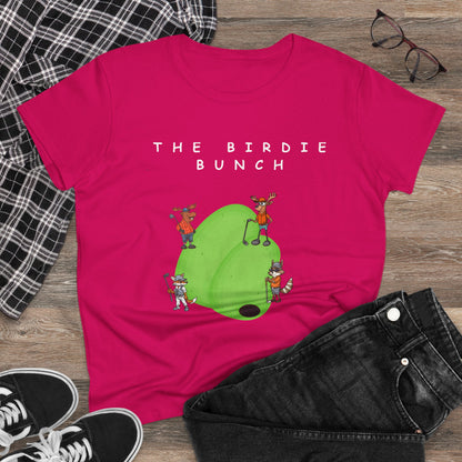The Birdie Bunch.  Midweight Women's Cotton Tee.