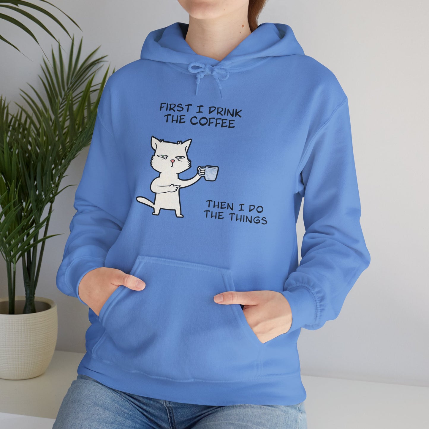 Oliver The Cat Drinking Coffee To Kick Start The Day Hoodie