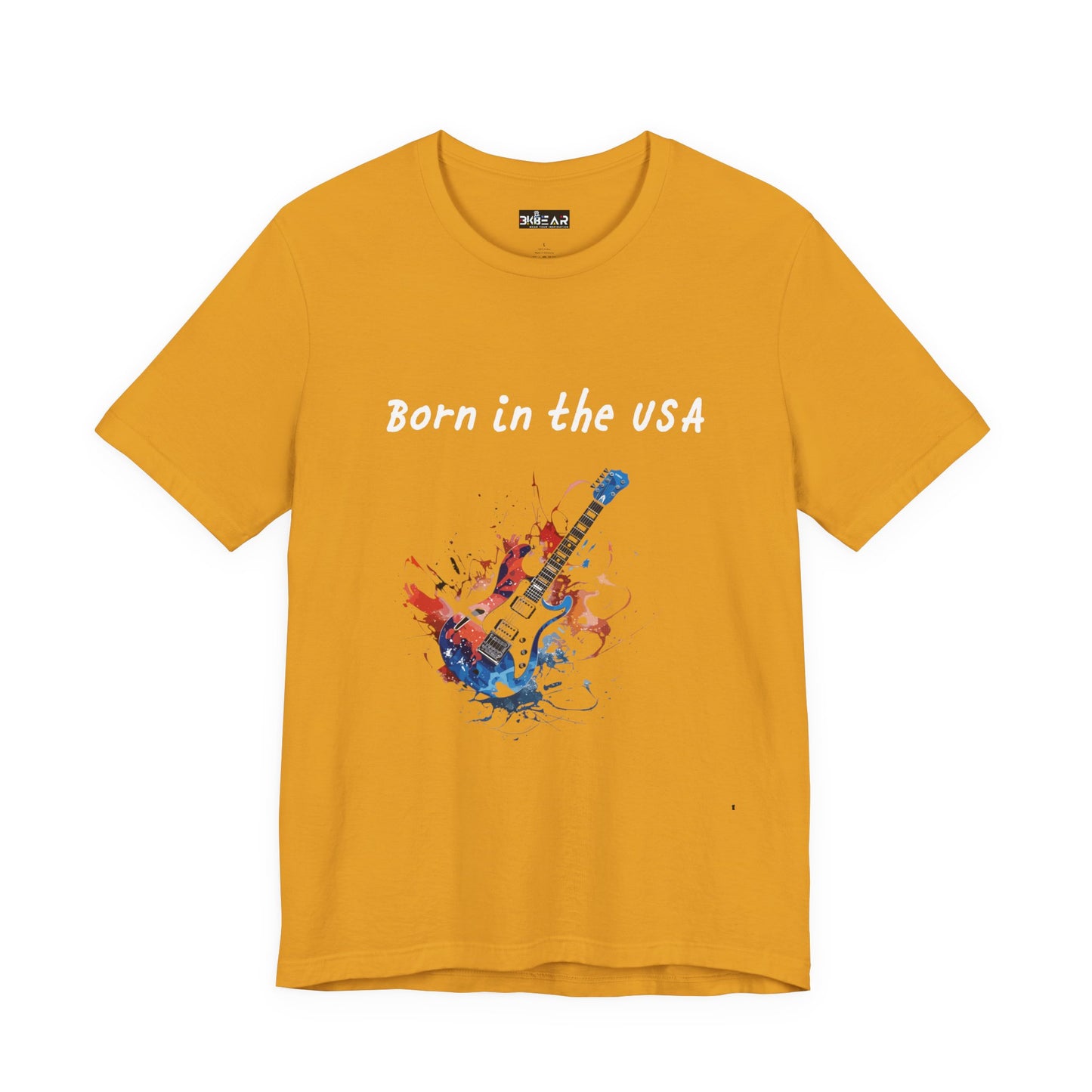 Born In The USA Guitar. Unisex Jersey Short Sleeve Tee