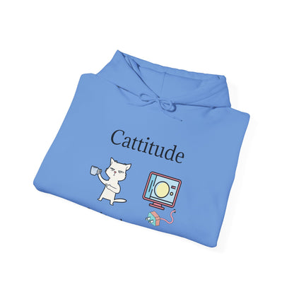 Cattitude, Is it plugged In, Unisex Hooded Sweatshirt.