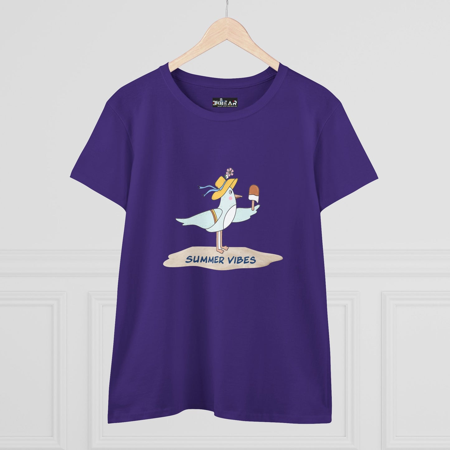 Regal Seagull Summer Vibes. Women's Midweight Cotton Tee