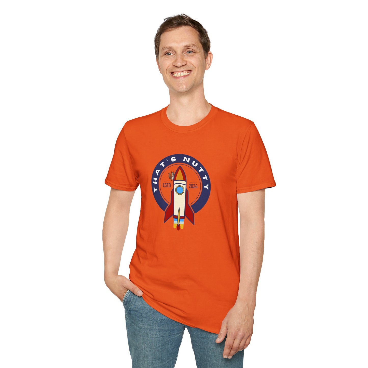 That’s Nutty On A Rocket Ship – Unisex Softstyle Rocket Ship Graphic Tee