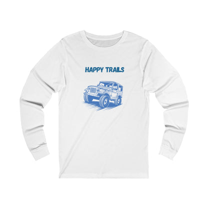 Exploring Happy Trails In a Jeep.  Unisex Jersey Long Sleeve Tee