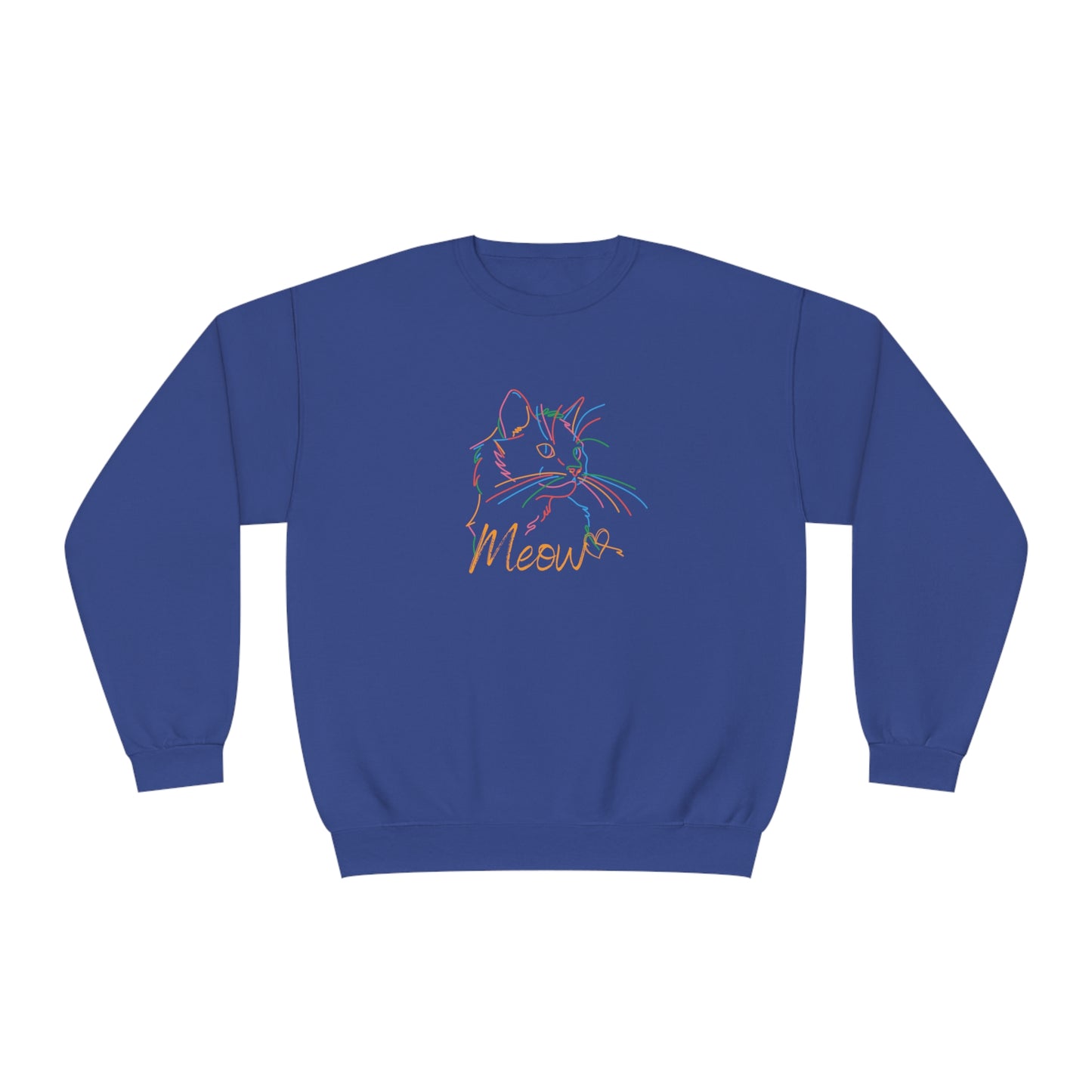 Meow. Cat with purrty color outlines. Unisex NuBlend® Crewneck Sweatshirt