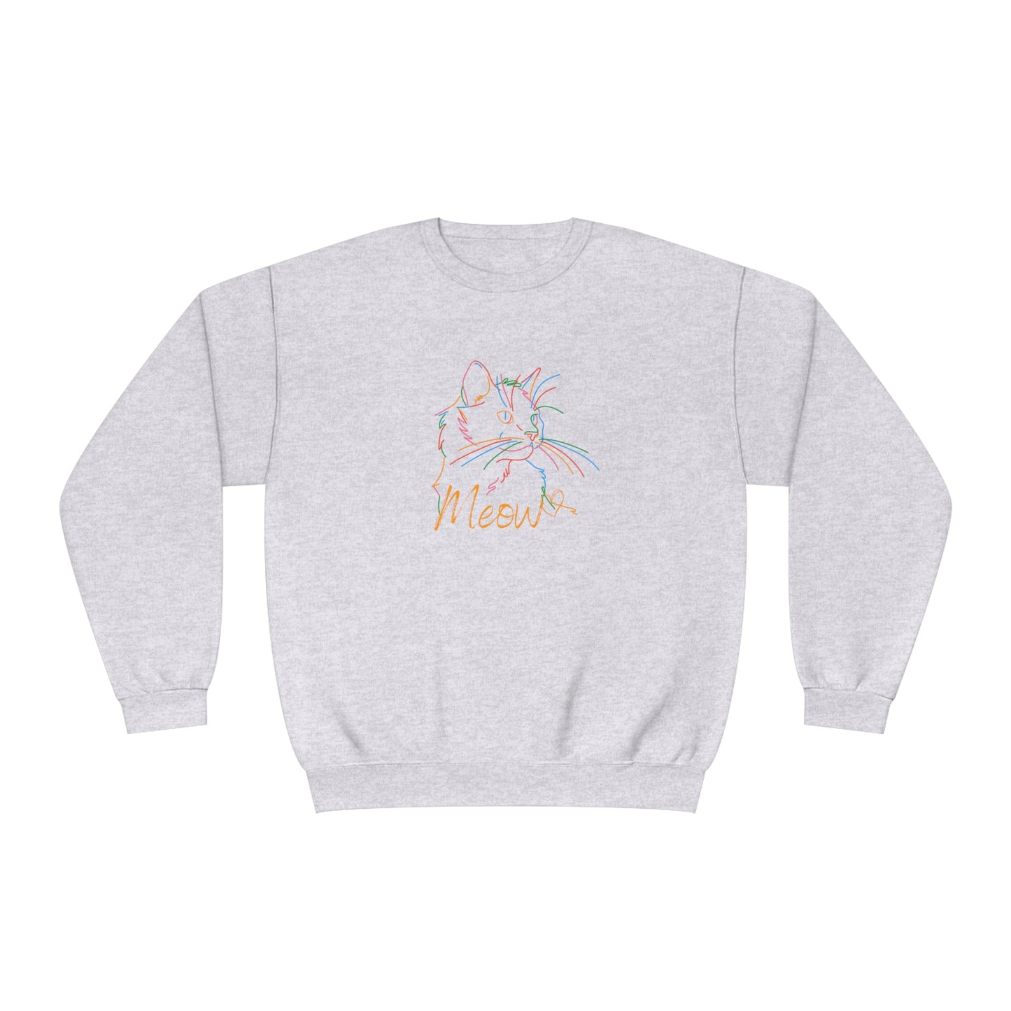 Meow. Cat with purrty color outlines. Unisex NuBlend® Crewneck Sweatshirt