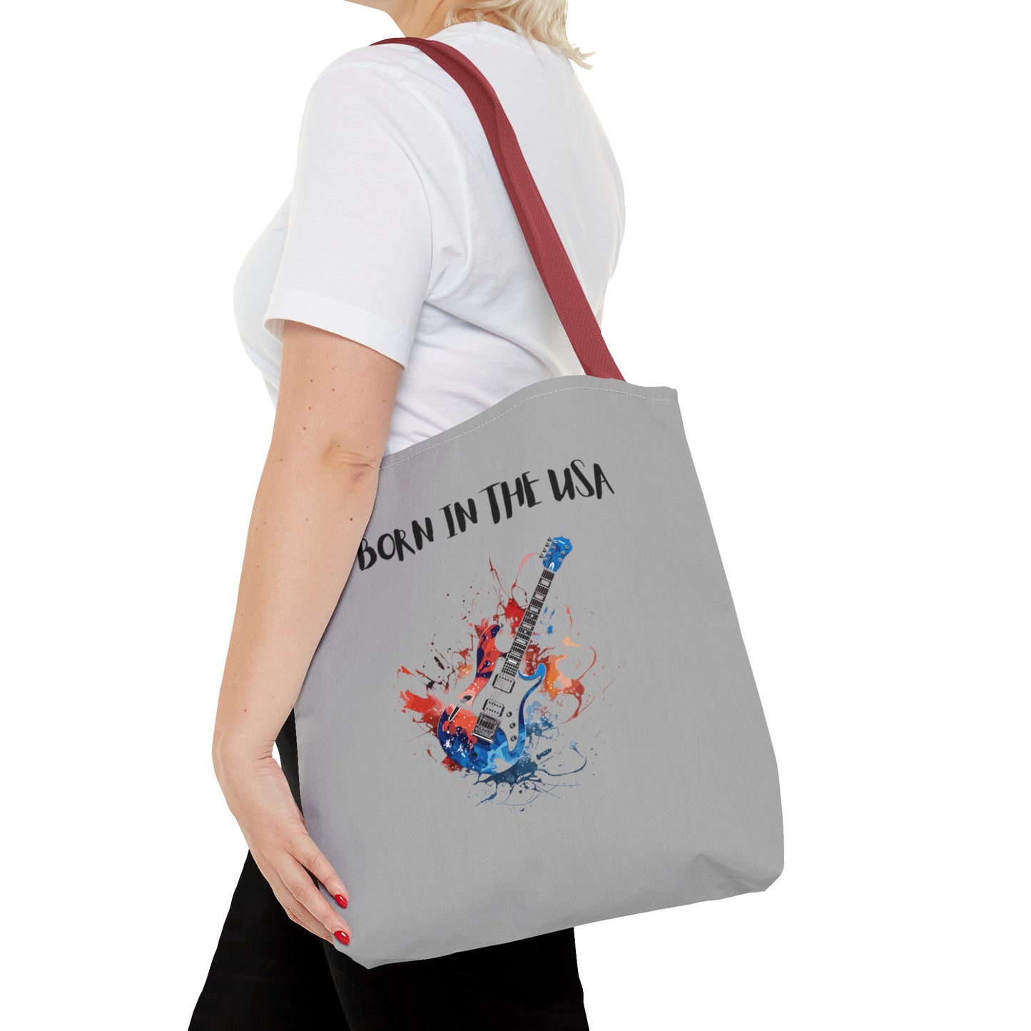 Born In The USA Guitar. Gray Tote Bag