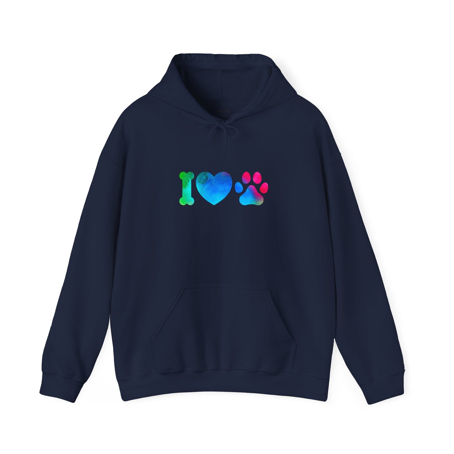 I Heart Paws. Unisex Hooded Sweatshirt.