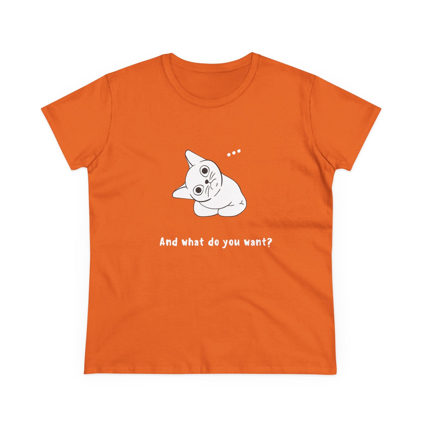Vexing Cat Wondering What You Want. Women's Midweight Cotton Tee