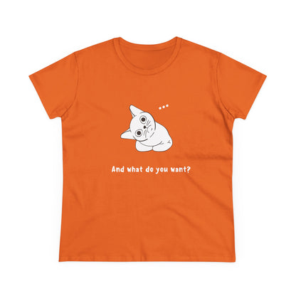 Vexing Cat Wondering What You Want. Women's Midweight Cotton Tee