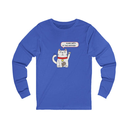 Oliver Says More Cats Is The Answer. Unisex Jersey Long Sleeve Tee
