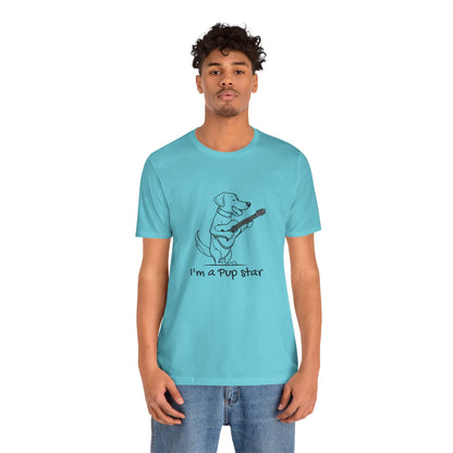 Dog With a Guitar. I'm a Pup Star. Unisex Jersey Short Sleeve Tee