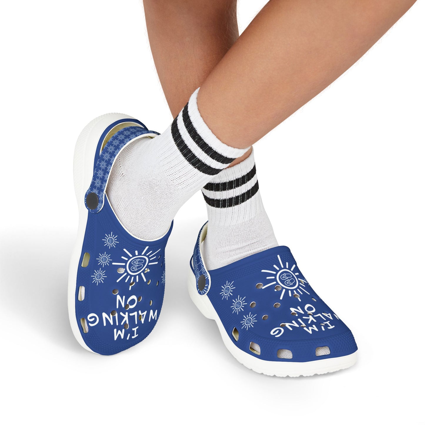 I'm Walking On Sunshine Rubber Clogs for Boys- Blue